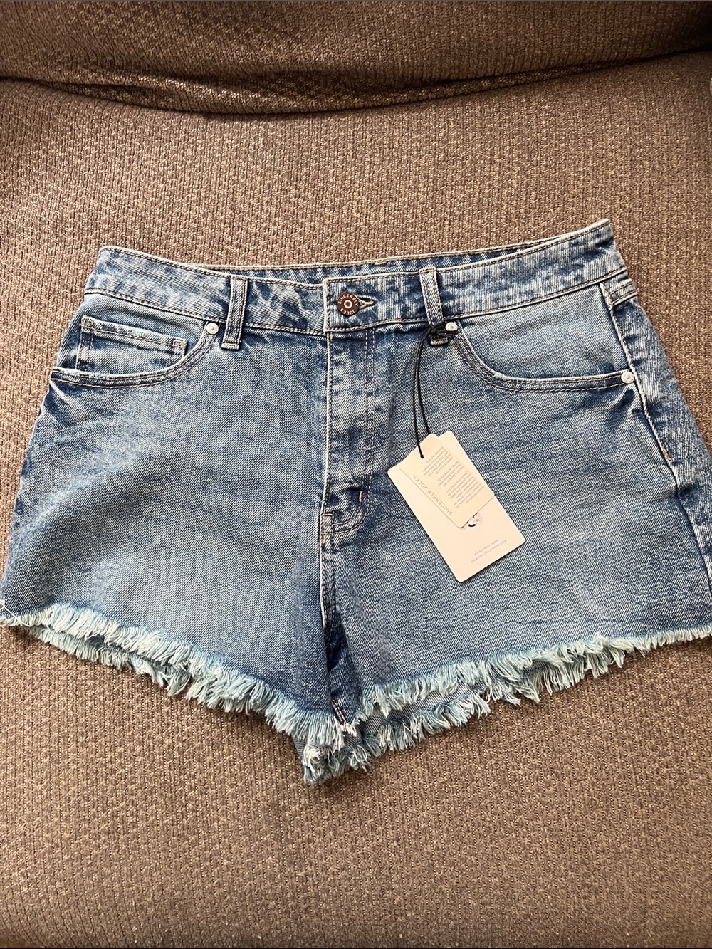 Sincerely Jules Light Blue Frayed Denim Shorts teens woman’s size 11/30